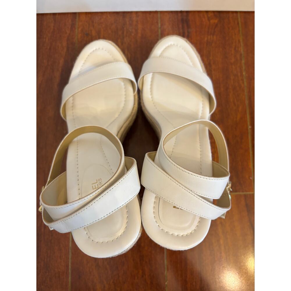 MICHAEL MICHAEL KORS Leighton Leather Wedge Sandal Platform White Size 9.5 NWOT - Picture 7 of 8